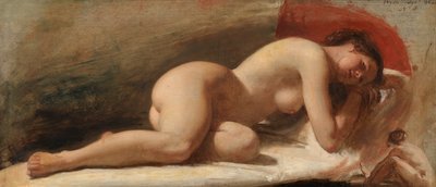 Study of a reclining female nude by Edward William Wyon